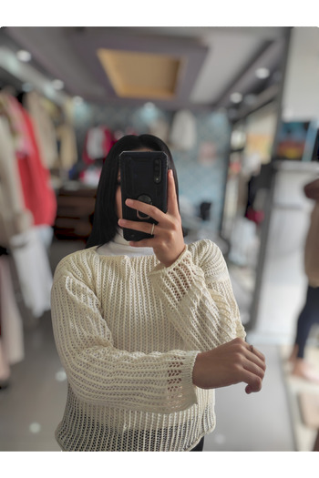 Sublime Butik Γυναικείο πλεκτό διάτρητο πουλόβερ