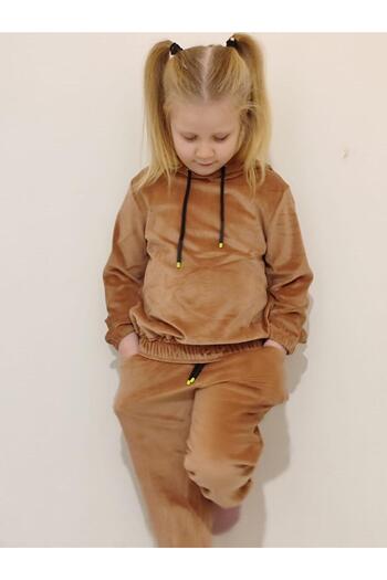 DFN Hooded Velvet Bottom Top Double Set