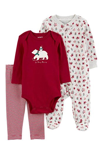 Carter's Baby Girl Jumpsuit Body Pants Set 3 Pack