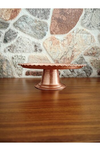 modabakir Copper Colored Standing Cake Presentation Tray