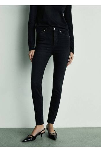 MANGO Woman Skinny-Jeans mit hoher Taille