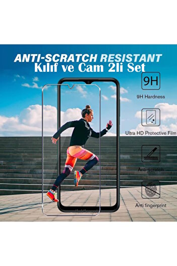 m.tk moveteck Xiaomi Redmi 14C Case with Camera Protection Soft Colorful Silicone + 9H Screen Protector Glass 2in1 Set
