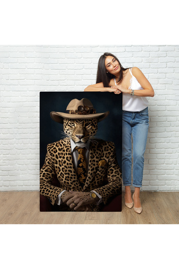 indispensablely Leopard in a Suit Painting-7932
