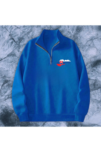 SimStone Slovakia Flag Graphic Custom Design Comfortable Oversize Seasonal Sweatshirt