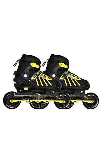 Endless Inline Adjustable Skates | Medium Size 34-38 Eur | Yellow | 100 Mm Pu Wheels