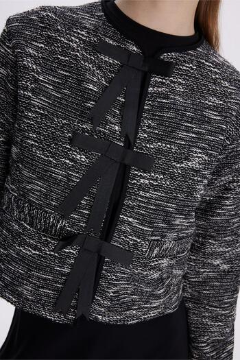 Zühre Black Knitted Textured Combination Set - Tk-1402