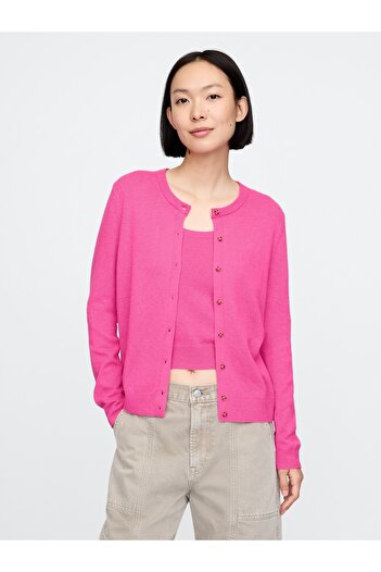 GAP Kadın Pembe CashSoft Hırka