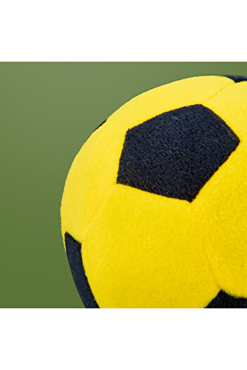 Evidea Soft Futbol Topu Figürlü Yastık - Sarı / Lacivert - 30x30 cm