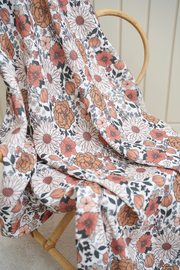 Tuğba Kuğu Vintage Floral Printed Muslin Fabric