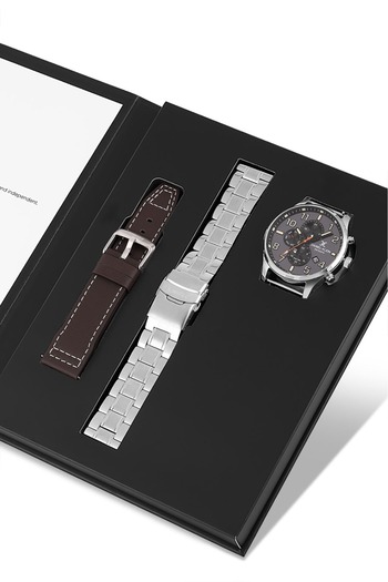 Daniel Klein Men's Watch with Steel Band & Leather Band
