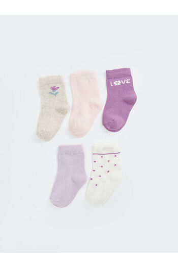 LC Waikiki Lcwk Printed Baby Girl Socks 5-Piece