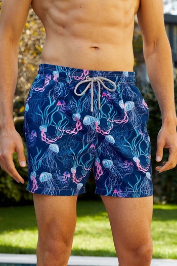 AYYILDIZ 845 Men's Navy Blue Sea Shorts