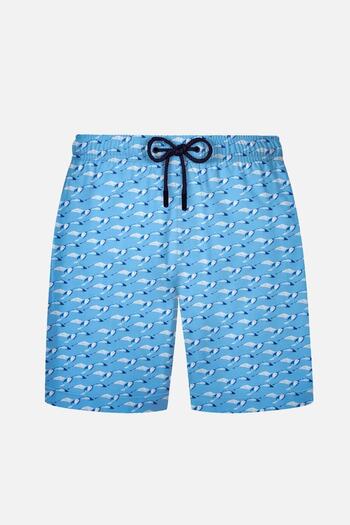 AYYILDIZ 845 Men's Blue Patterned Sea Shorts
