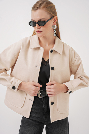 Bigdart 0713 Women's Stamp Jacket - Cream