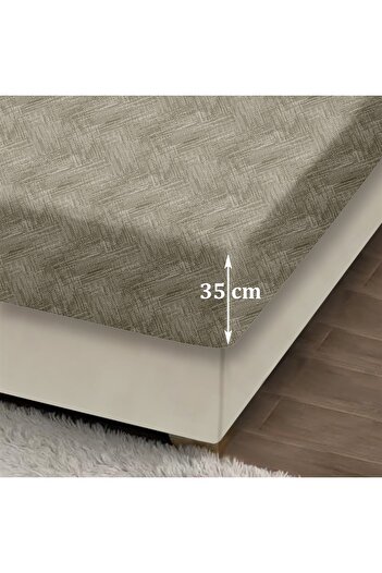 Evim Always Koyu - Одномісний 100x200+35см 50x70см Бавовняний комплект простирадл з гумкою