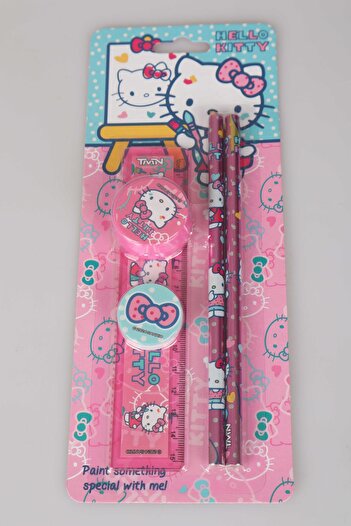 Hello Kitty Hello Kitty 5-Piece Stationery Set - Ruler, 2 Pencils and Eraser and Sharpener