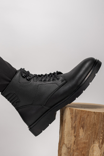 Riccon Urugnil Men's Zippered Boots0012562 Black