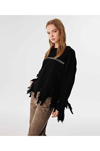 Twist Slogan Embroidered Sweater