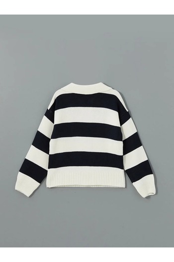 LC Waikiki Lcw Kids Navy Blue Polo Neck Girls' Knitwear Sweater