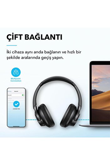 Anker Soundcore Q20i Kulak Üstü Bluetooth Kulaklık Mavi - A3004 - Mavi