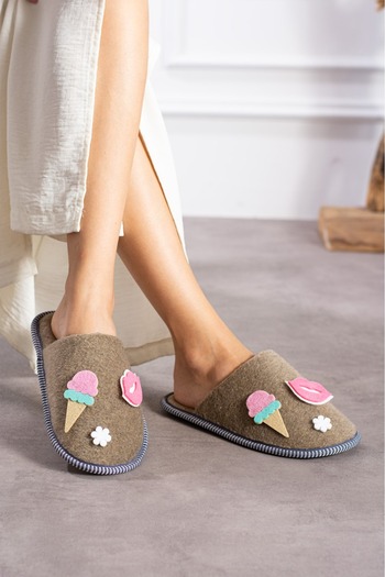 Friend & Trend Felt Velcro Fancy Gift House Slippers Ft1111