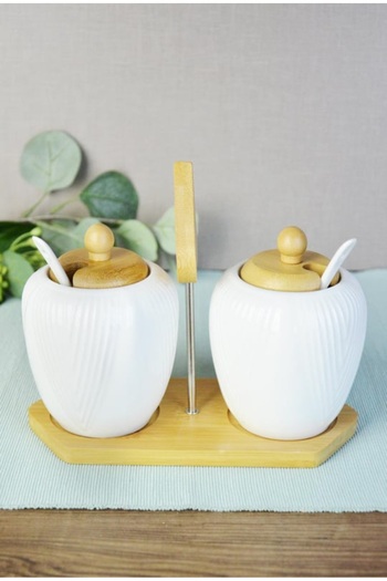 ASPARTAM Paçi Linda Porcelain Spice Rack with 2 Stands and Heart Figure Spice Rack