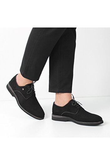 Celal Gültekin Μαύρα ανδρικά δερμάτινα παπούτσια Nubuck 639 240-16639