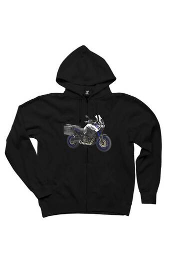 Z zepplin Yamha Xt1200Z Super Tenere Black Zipper Hooded Sweatshirt