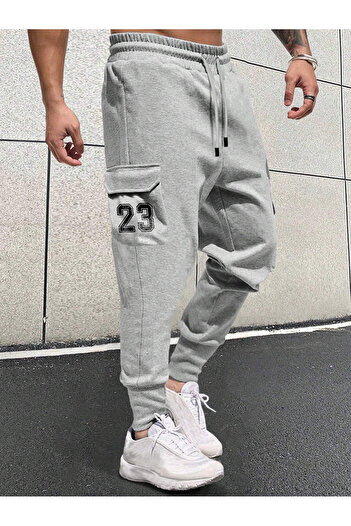 De Carte 23 Printed Cargo Pocket Relax Jogger Sweatpants