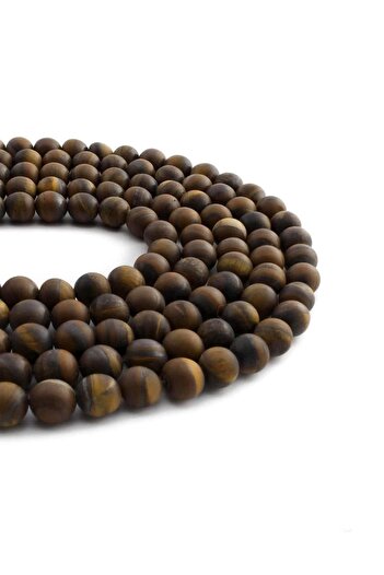 Uçar Doğaltaş Tiger Eye Φυσική Πέτρα Ματ Καφέ Σφαίρα Κομμένη 10mm Σειρά [aa]