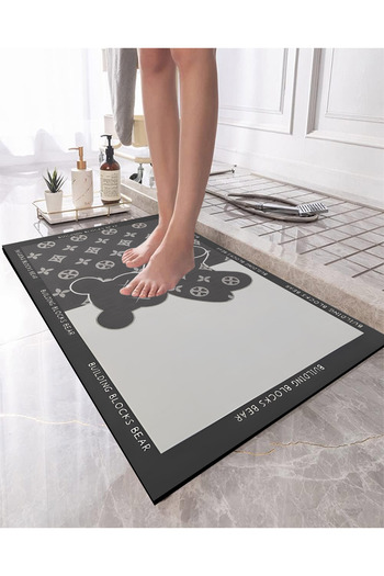 Else Dekor Water Absorbent Shower Front Patterned Printed Bath Mat Toilet Seat One Piece Animal Bathroom Rug