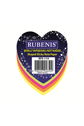 Rubenis Phosphorescent Heart Pattern Adhesive Note Paper - 4 Colors Rps-114
