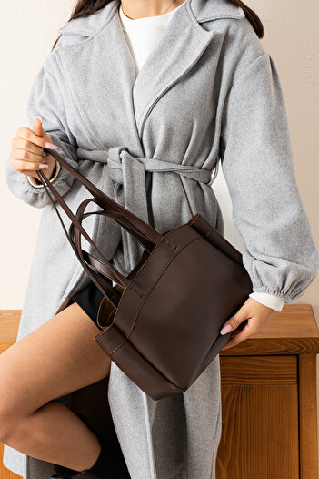 Mojeva İdel Light Brown Puppy Women's Hand, Shoulder and Shoulder Bag