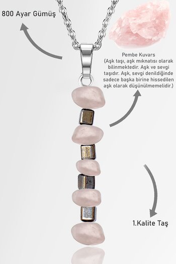 Erilsa Certified Aaa+ Broken Stone Model Pink Quartz Stone Necklace - Light Color