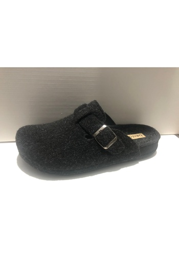 BENTO Men's Winter Felt Black House Slippers 113