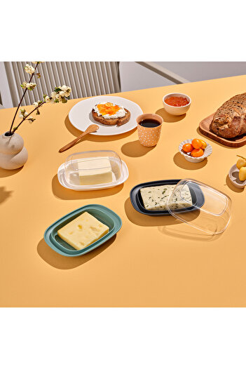 PONÇİK STORE 3-Piece Breakfast Set with Colorful Transparent Lids Cookie Presentation Plate with Lid