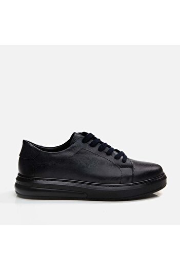 Yaya by Hotiç Marineblaue Herren-Freizeitschuhe aus echtem Leder