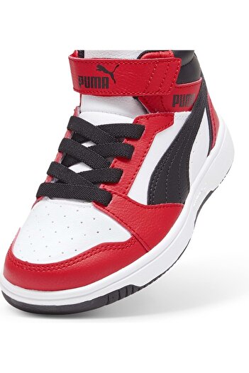 Puma Rebound V6 Mid AC+ PS 393832 Ortopedik Çocuk Spor Ayakkabı KIRMIZI