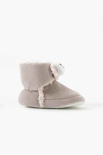yummy kids Baby Velvet Velcro Comfortable Anti-Slip Sole Brown Booties