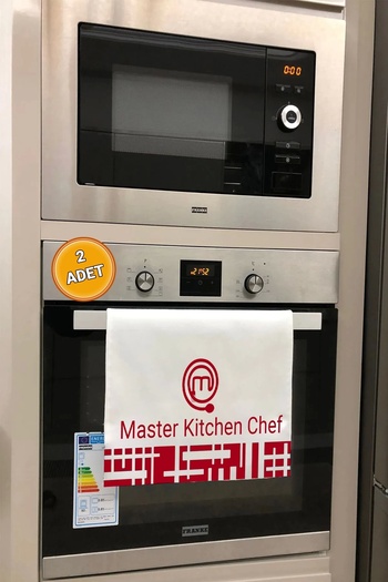 Valerine Life Master Kitchen Chef - Red and White Hand Towel, 100% Cotton, 35X50Cm, 2 Pieces