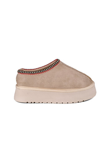 Akka Shoes Γυναικείες μπότες σουέτ μισό μήκος - με γούνα στο εσωτερικό, επίπεδη σόλα Cofy