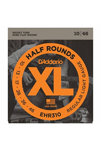 Daddario Ehr310 Electric Guitar String Set, Xl, Half Rounds, Regular L