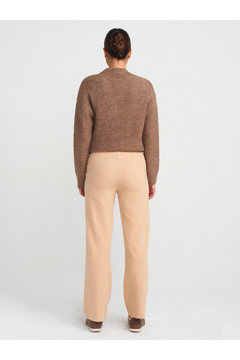 Dilvin 71819 High Waist Light Beige Trousers