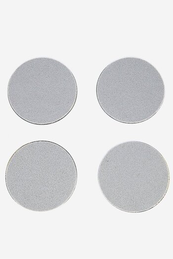 Tchibo 4 Pc Glass Coaster 10 D cm, Black and Gold