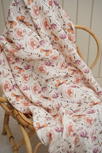 Tuğba Kuğu Wildflower Printed Muslin Fabric