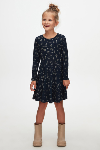 LOVETTI Botanic Love Girl's Pattern Long Sleeve Dress