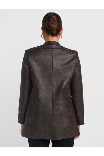 Dilvin 60755 Ανοιχτό Blazer-Καφέ