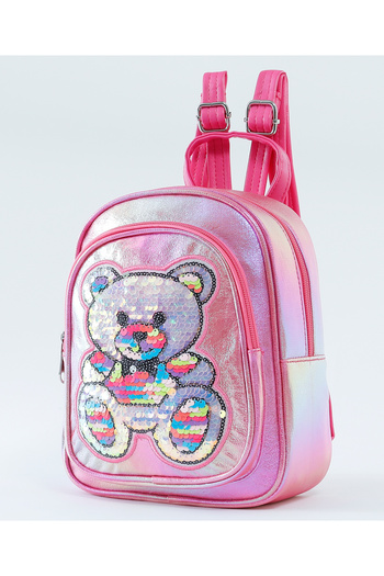 Fab N Funky Rose Red Bear Backpack for Kids - 5+ Years, Durable Polyester with Spacious Compartment, 9 Inches