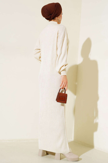Bigdart 15900 Hijab Knitwear Φόρεμα - Κρέμα