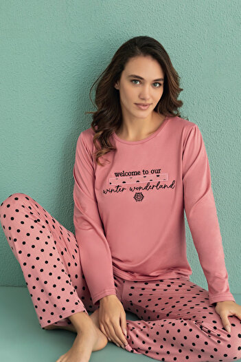 REMSA Sandy Fabric Women's Pajamas Set - 19102-295 Powder